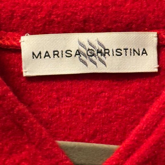 Marisa Christina Red Wool Jacket With Black Velcro Closure Sz  S jacket - Picture 3 of 12